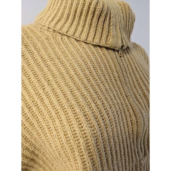 Sweet Baby Jamie Small Rib Half Zip Sweater Yellow Wool Nylon Blend Long Sleeves - Picture 5 of 11